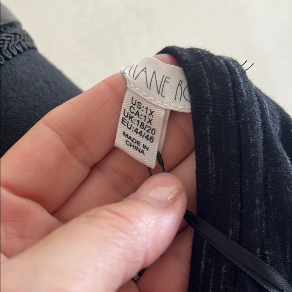 Women's Plus Size Black three-quarter sleeve Top - Picture 7 of 7